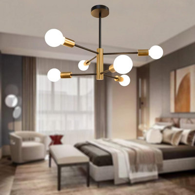 Hudi Fyier Modern Sputnik Chandelier6-Light Pendant Lighting Fixture For Living Room Bedroom Dining Kitchen Office from B&Q