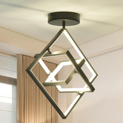 B&Q Garwarm 36W Led Ceiling Modern Flush Mount Lighting Black/Light