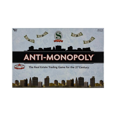 University Games Anti-Monopoly Board Game - Strategy Property Trading For 2-6 Players, Ages 8+