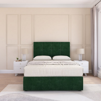 Sloomy Jasmine Emerald Plush 4Ft6 Memory Foam Bed Set With No DrawersMattress & Headboard- Double from B&Q