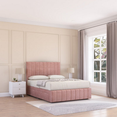 Sloomy California Divan Bed Set With 2 Drawers FootendPlush Velvet from B&Q