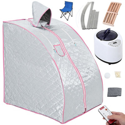 Living And Home Portable Foldable Home Steam Sauna Spa Tent Set, One Person Full Body