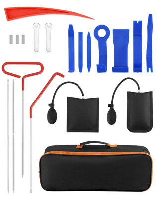 Qwork 17 Pcs Car Trim Removal And Maintenance Tool KitWith Long Reach Air Wedge Pumps Panel ToolsFor Authorised Vehicle from B&Q