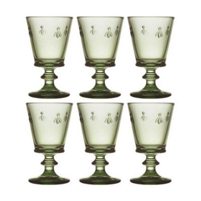 La Rochère La Rochere Bee Stemmed Wine Glass Olive Green 270Ml Set Of 6 from B&Q