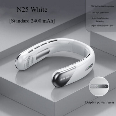 B&Q N25 White Usb Outdoor Portable Neck Cooling Mini Fan