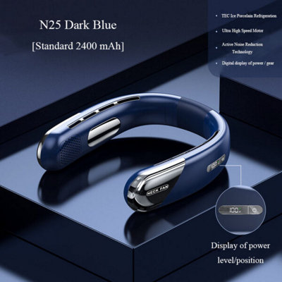 B&Q N25 Dark Blue Usb Outdoor Portable Neck Cooling Mini Fan