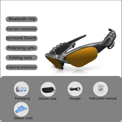 B&Q Brown Smart Call Wireless Bluetooth Glasses