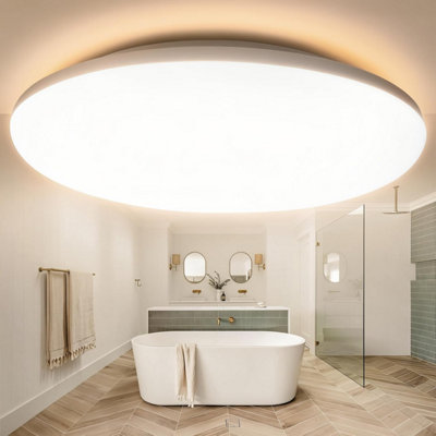 Warmelle Bathroom Light,ceiling Lights 22 W,3000 K,3080 Lm,waterproof Ip 65,no Flicker & No Delay,cri 80,flush Ceiling Light For from B&Q