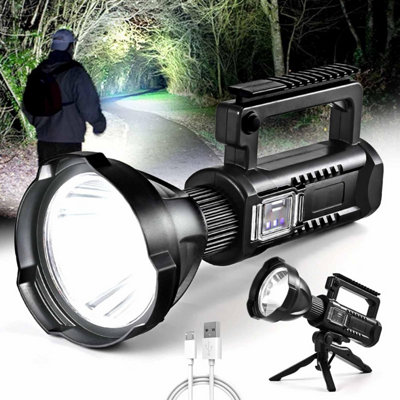Utry Torches Led Super Bright RechargeableLong Range Searchlight,100000 Lumens Powerful TorchSuitable For Outdoor Emergency from B&Q