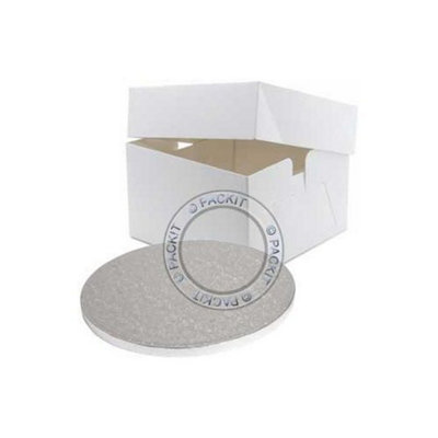 LarryRoo 14" Inch Round Cake Drum Board & Box Wedding Birthdays from B&Q