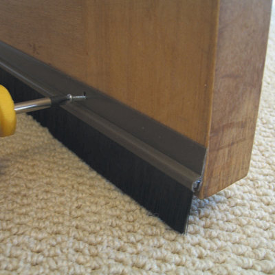 Stormguard Door Draught Brush Strip Excluder 838mm Long Pvc Brown from B&Q