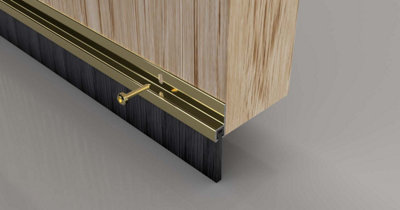 Stormguard Door Draught Brush Strip Excluder 914mm Long Metal Gold from B&Q