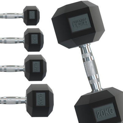 Body Revolution Hex Dumbbells 22.5 Kg Pair 22.5Kg