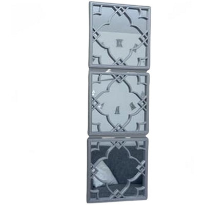 Biznest Set Of 3 Silver Moroccan Tile Mirrors Wall Art Square from B&Q