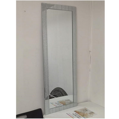 Biznest Full Length Designer Glitter Wall Mirror Beautiful Straight Line Frame from B&Q