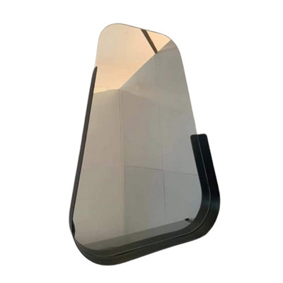 Biznest Wall Mirror With Shelf Decorative Metal Half Frame Mirror from B&Q
