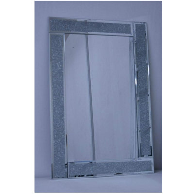 Biznest Sparkle Silver Glitter Wall Mirror Frame Glass 40X60 from B&Q