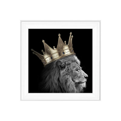 Biznest King Lion Gold Glitter Liquid Wall Art from B&Q