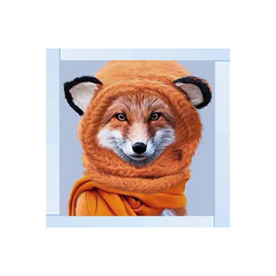 Biznest Fox With Winter Glitter Liquid Wall Art from B&Q