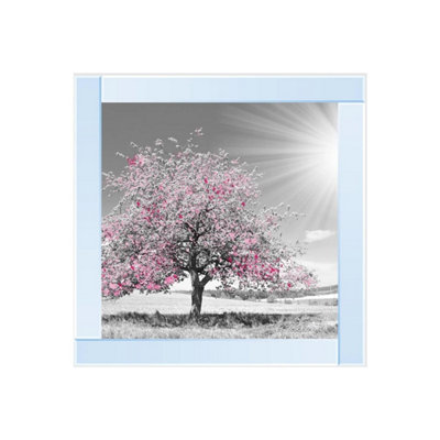 Biznest Pink Tree Glitter Liquid Wall Art from B&Q