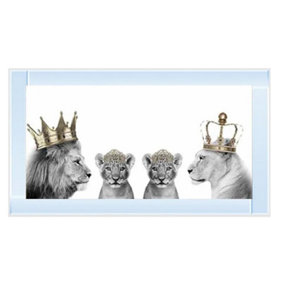 Biznest Lion Family 2 Girls Glitter Liquid Wall Art from B&Q