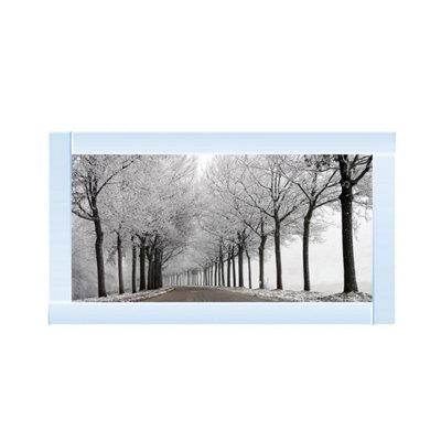 Biznest Trees In Winter Road Monochrome Glitter Liquid Wall Art from B&Q