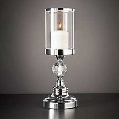 Biznest New Crystal Effect Chrome Candle Holder With Amazing Crystal Detailing On Stem from B&Q