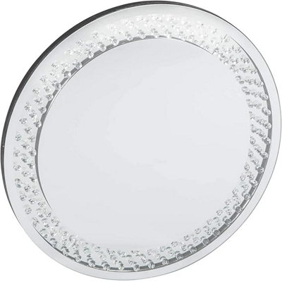 B&Q -  60Cm Large Floating Jewelled Round Wall Mirror Floating Diamante Glitz Clear Jewelled New Crystal Decor Gift