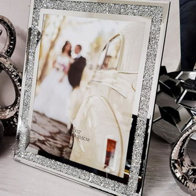 Biznest Dimond Mirror Picture Frame Size 8X10 (20.3Cm X 25.4Cm) Home DecorativeLiving RoomBedroom RoomBest For Gift from B&Q