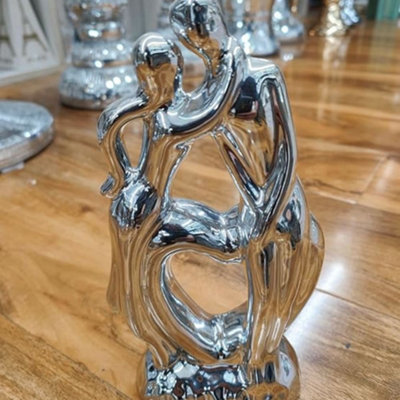 Biznest Couple In Love Sculpture Home Decor Silver Ornament,gift Ready Box, Gift Idea For Birthday, Mother’s Day