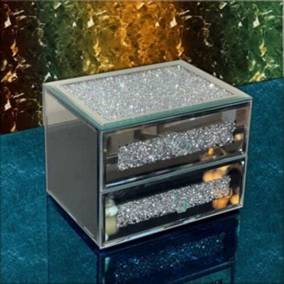 Biznest Crystal Clear Diamante Jewel BoxHome DecorativeLiving RoomBedroom RoomEye-Catching Design from B&Q
