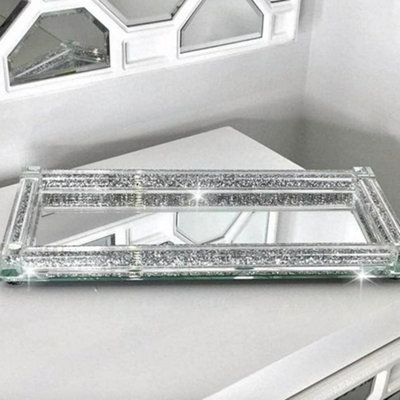 Biznest Diamond Crushed Tray Trimmings Crystal Filler Tray For Tea Coffee Sugar Jars from B&Q