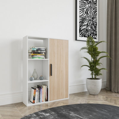 Decorotika Patrick 3 Shelves And A Cabinet Bookcase