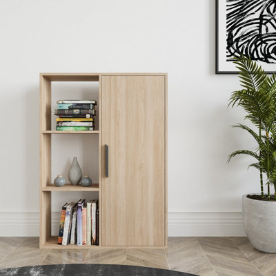 Decorotika Patrick 3 Shelves And A Cabinet Bookcase