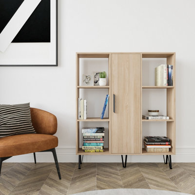 Decorotika Peoria 6 Shelves And A  Cabinet Bookcase Oak from B&Q