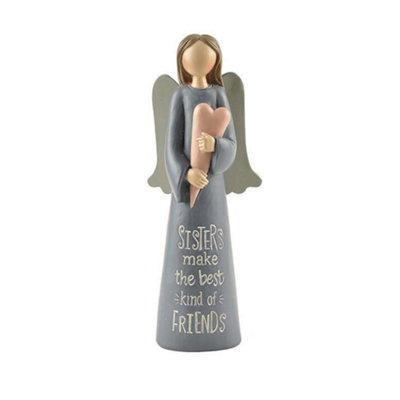 B&Q Feather & Grace Angel Figurine - Sisters (Make The Best Friends)