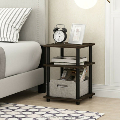 Walplus Furinno Turn-N-Tube Easy Assembly Multipurpose ShelfColumbia Walnut/black from B&Q
