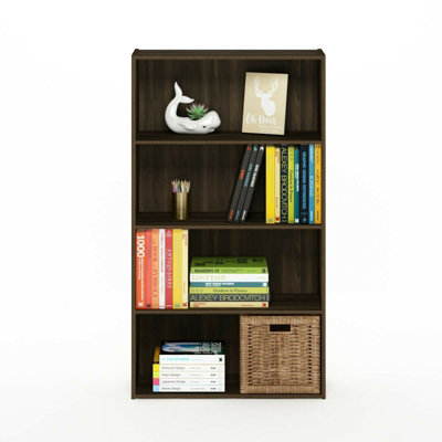 Walplus Furinno Pasir 4-Tier Open ShelfColumbia Walnut from B&Q