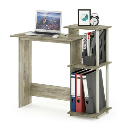 Walplus Furinno Efficient Home Laptop Notebook Computer DeskSonoma Oak/white from B&Q