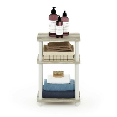 Walplus Furinno Just 3-Tier Turn-N-Tube End TableSonoma Oak/white Side Table from B&Q