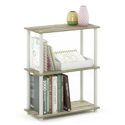 Walplus Furinno Turn-N-Tube 3-Tier Compact Multipurpose Shelf Display RackSonoma Oak/white