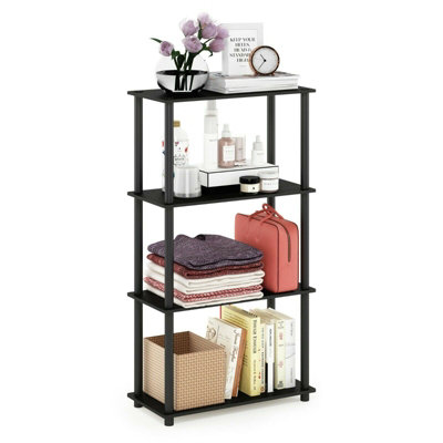 Walplus Furinno Turn-N-Tube 4-Tier Multipurpose Shelf Display RackAmericano/black from B&Q