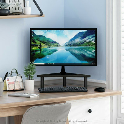 Walplus Furinno Turn-N-Tube Corner Monitor Riser StandEspresso/black from B&Q
