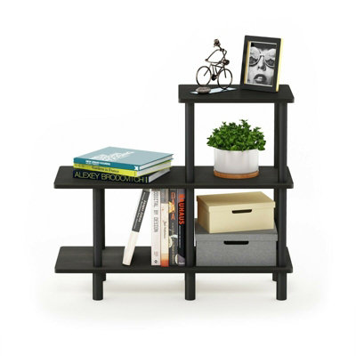 Walplus Furinno Turn-N-Tube 3-Tier Cube Ladder ShelfEspresso/black from B&Q