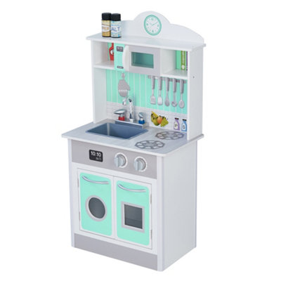 Teamson Kids Little Chef Madrid Classic Interactive Wooden Play KitchenMint/grey from B&Q