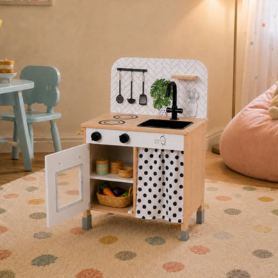 Teamson Kids Little Chef Philly Play Kitchen - White & Wood - Modern Design with Oven & Sink - Image 5