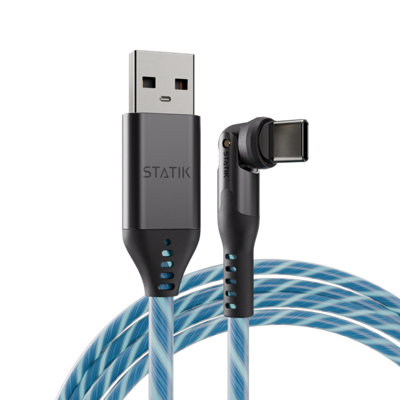 Statik Globright 360 Magnetic Charge Cable With Led Glow - 2M Usb-C, Lightning, Micro-Usb Connectors & 360 Connector Tip