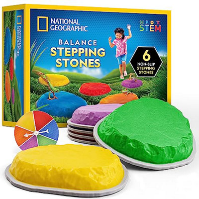  - National Geographic Stepping Stones For Kids6 DurableColorfulNon-Slip Balance Encourage Toddler Gross Motor Skills