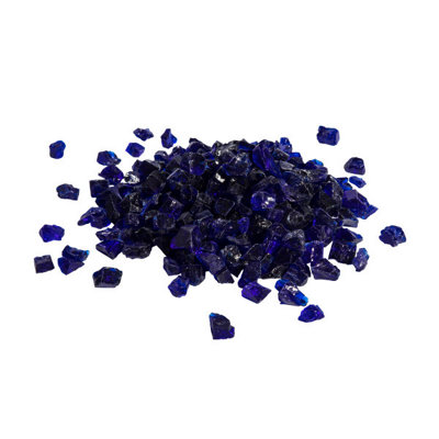 Teamson Home 4Kg Tempered Fire GlassLava Rocks For Outdoor Fire PitGarden Accessories Blue from B&Q