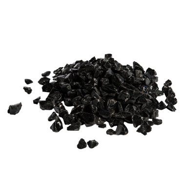 Teamson Home 4Kg Tempered Fire GlassLava Rocks For Outdoor Fire PitGarden Accessories Black from B&Q